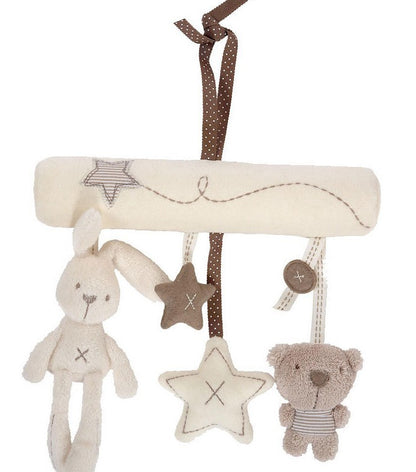 Soft Baby Hanging Rattle Toys Baby Music Plush Activity Crib Stroller Toys Rabbit Star Shape for Toddlers Baby Girls Baby Boys